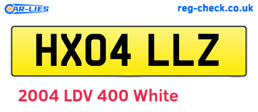 HX04LLZ are the vehicle registration plates.