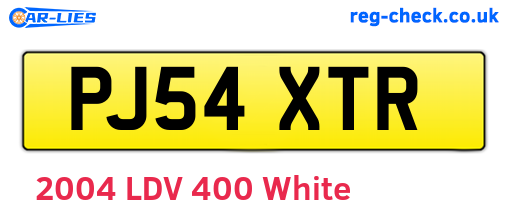 PJ54XTR are the vehicle registration plates.