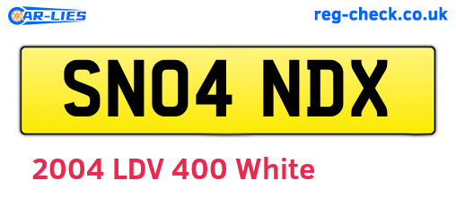 SN04NDX are the vehicle registration plates.