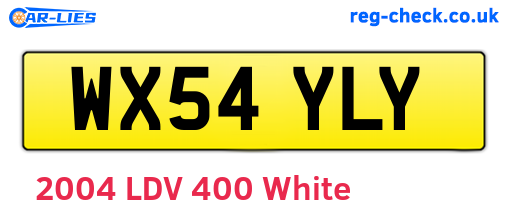WX54YLY are the vehicle registration plates.