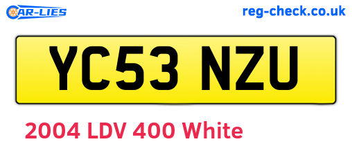 YC53NZU are the vehicle registration plates.