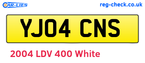 YJ04CNS are the vehicle registration plates.