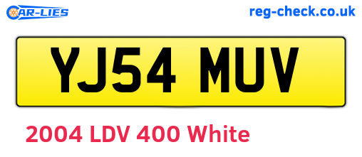 YJ54MUV are the vehicle registration plates.