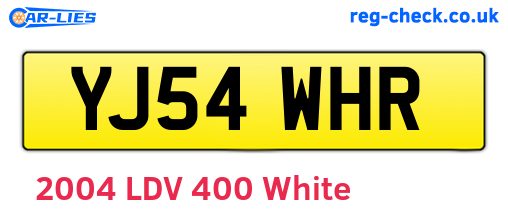 YJ54WHR are the vehicle registration plates.