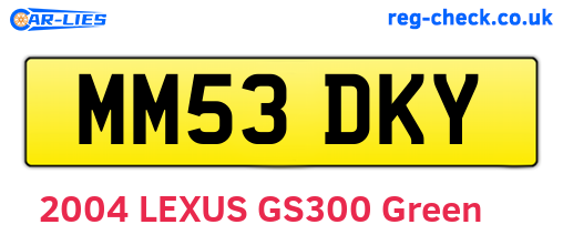 MM53DKY are the vehicle registration plates.