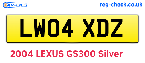 LW04XDZ are the vehicle registration plates.