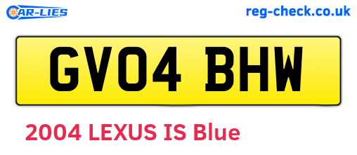 GV04BHW are the vehicle registration plates.