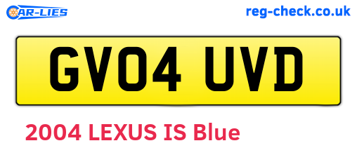 GV04UVD are the vehicle registration plates.