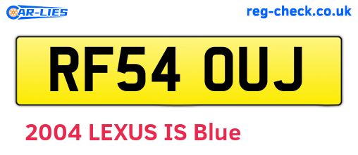RF54OUJ are the vehicle registration plates.