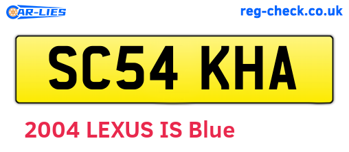 SC54KHA are the vehicle registration plates.