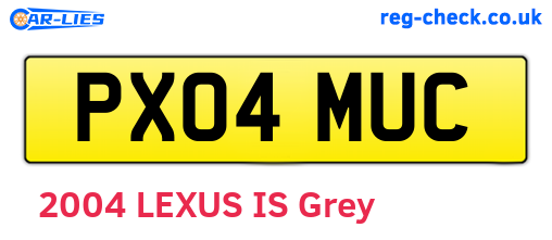 PX04MUC are the vehicle registration plates.