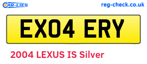 EX04ERY are the vehicle registration plates.