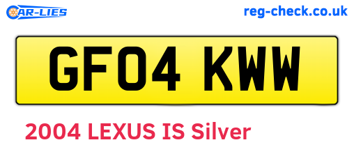 GF04KWW are the vehicle registration plates.