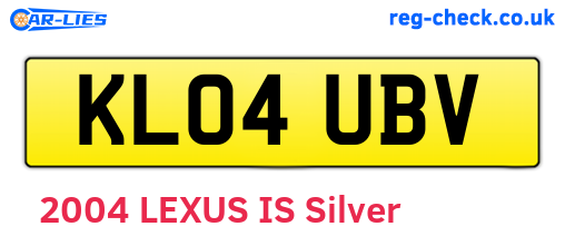 KL04UBV are the vehicle registration plates.