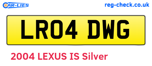 LR04DWG are the vehicle registration plates.