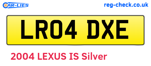 LR04DXE are the vehicle registration plates.