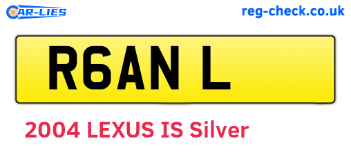 R6ANL are the vehicle registration plates.