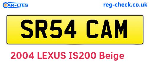 SR54CAM are the vehicle registration plates.