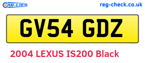GV54GDZ are the vehicle registration plates.