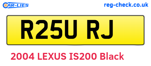 R25URJ are the vehicle registration plates.