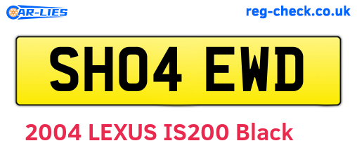 SH04EWD are the vehicle registration plates.