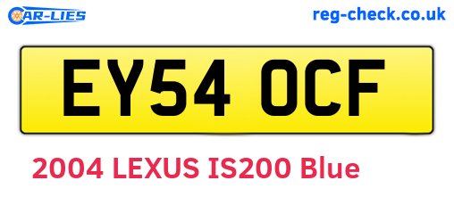 EY54OCF are the vehicle registration plates.