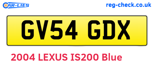 GV54GDX are the vehicle registration plates.