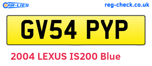 GV54PYP are the vehicle registration plates.
