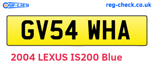 GV54WHA are the vehicle registration plates.