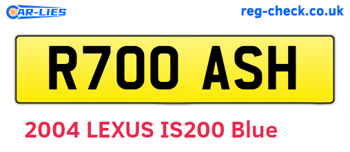 R700ASH are the vehicle registration plates.