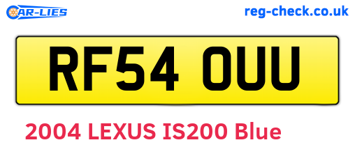 RF54OUU are the vehicle registration plates.