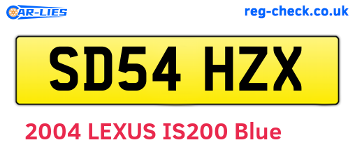 SD54HZX are the vehicle registration plates.
