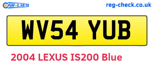 WV54YUB are the vehicle registration plates.