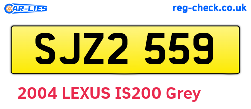 SJZ2559 are the vehicle registration plates.