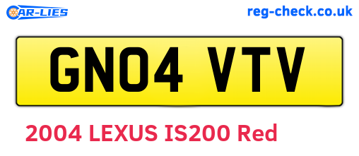 GN04VTV are the vehicle registration plates.