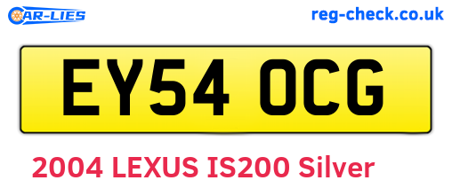 EY54OCG are the vehicle registration plates.