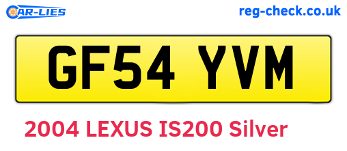 GF54YVM are the vehicle registration plates.