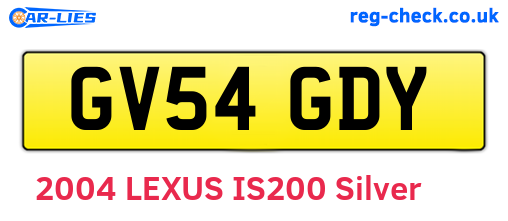 GV54GDY are the vehicle registration plates.