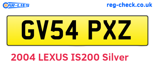 GV54PXZ are the vehicle registration plates.