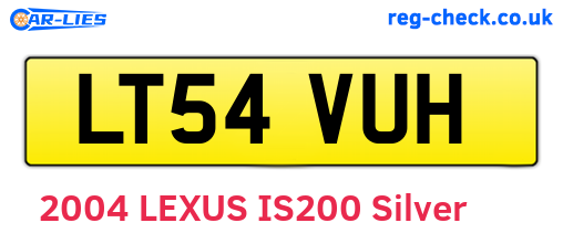 LT54VUH are the vehicle registration plates.