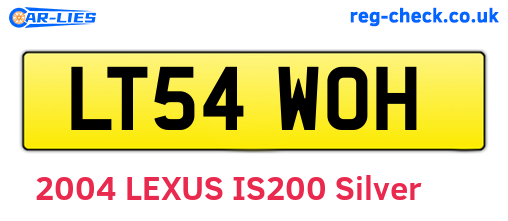 LT54WOH are the vehicle registration plates.