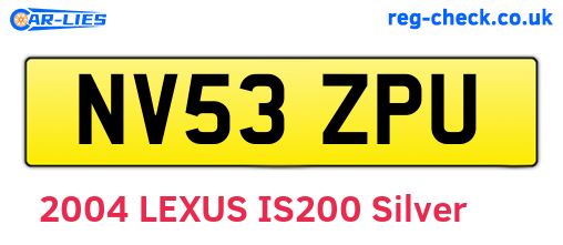 NV53ZPU are the vehicle registration plates.