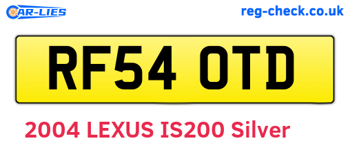 RF54OTD are the vehicle registration plates.