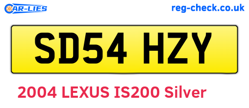 SD54HZY are the vehicle registration plates.