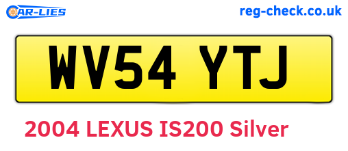 WV54YTJ are the vehicle registration plates.