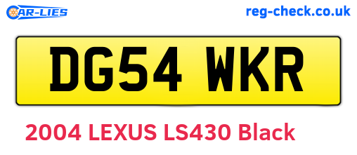DG54WKR are the vehicle registration plates.
