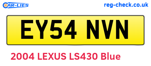 EY54NVN are the vehicle registration plates.