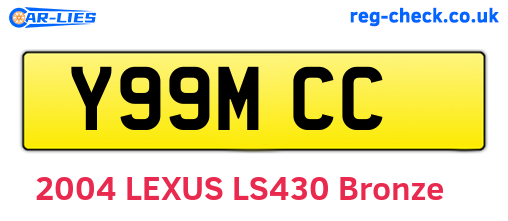 Y99MCC are the vehicle registration plates.