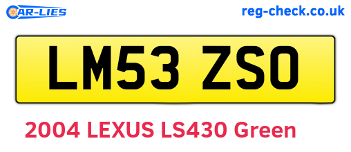LM53ZSO are the vehicle registration plates.