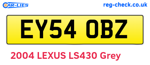 EY54OBZ are the vehicle registration plates.